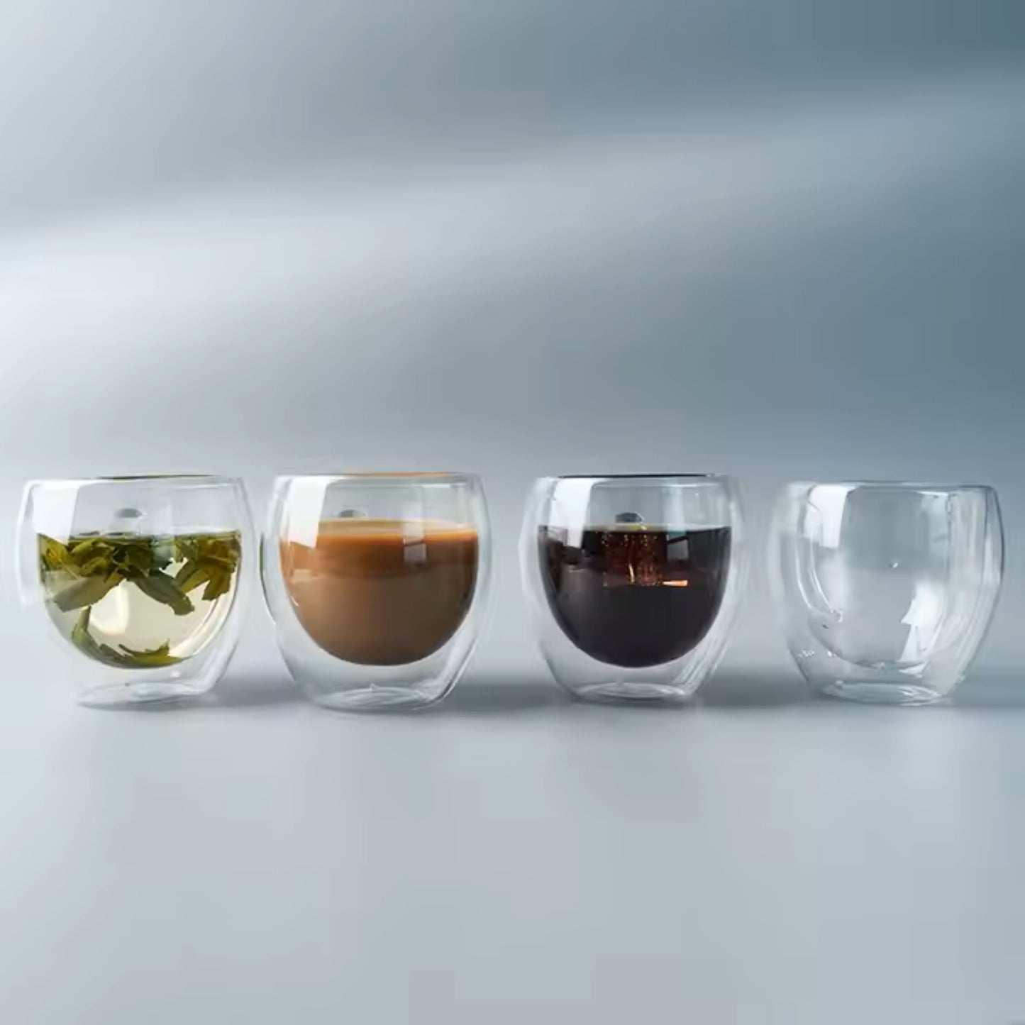 Cherchie - 2 stuks dubbelwandige glazen - geschikt voor verschillende soorten koffie- Set van 2 ( 250 ml)