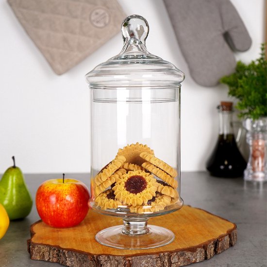 Cherchie - Glazen Snoeppot met Deksel (33 cm)
