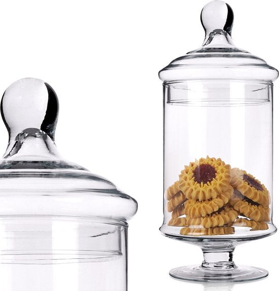 Cherchie - Glazen Snoeppot met Deksel (33 cm)