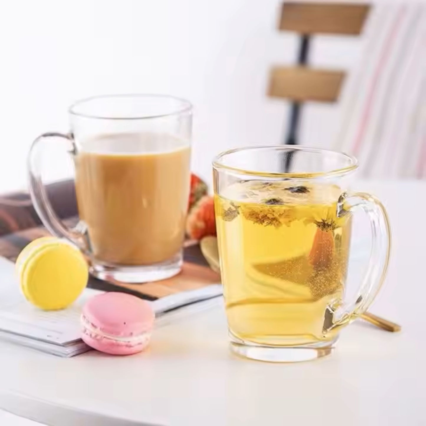 Cherchie - Theeglazen met Oor - Set van 6 - 320ml - Theeglas