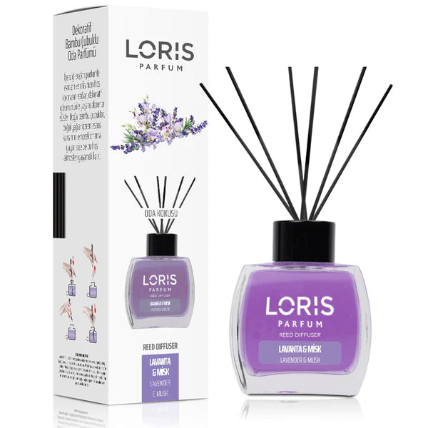 LORIS Parfum - Geurstokjes - Huisgeur - Lavender & Musk - 120ml