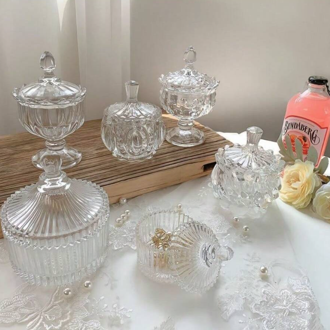 Cherchie - Luxe Glazen Snoeppot op Voet