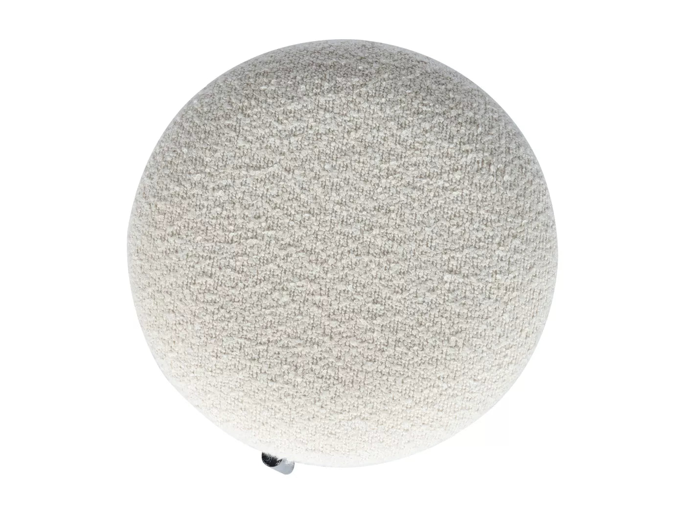 Cherchie - Ronde Poef met Opbergruimte - Wit - Zwarte Poten - 30x31 cm