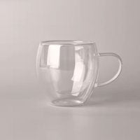 Cherchie - 8 stuks dubbelwandige glazen met oor - geschikt voor verschillende soorten koffie - Set van 8 ( 250 ml ) - Cherchie