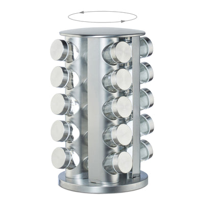 Cherchie Kruidenrek 16 Potjes 360° Draaibaar Zilver