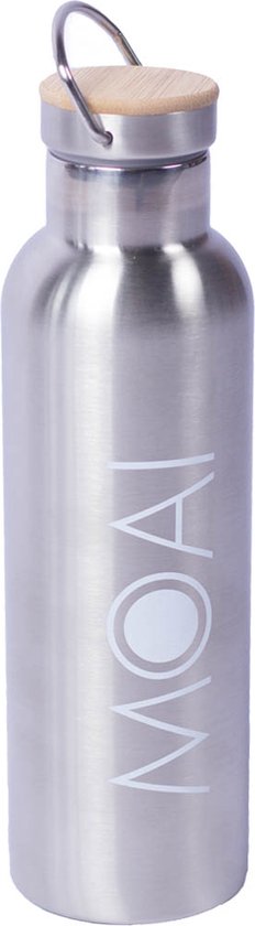 MOAI - Geïsoleerde Waterfles - RVS - 750ml - Voor warm en koud drinken