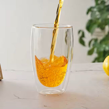 Cherchie- 4 stuks dubbelwandige glazen - geschikt voor verschillende soorten koffie- Set van 4 ( 450 ml)