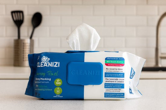 Cleanizi Schoonmaakdoekjes met Bleekwater – Set van 3 x 100 Stuks – Extra Sterke Reiniging – Geen Naspoelen Nodig – Wegwerpbaar & Hygiënisch
