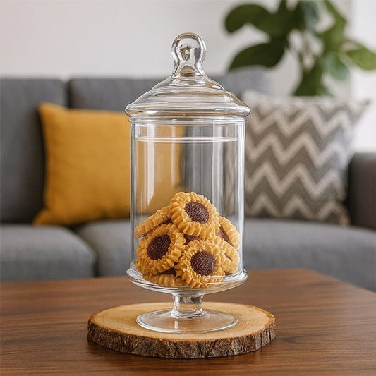 Glozini Glazen Voorraadpot met Deksel – 33 cm – Opbergpot voor Koekjes, Snoep en Meer