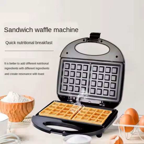 Teffo - Waffle maker- Wafelijzer - Waffle Maker - Twee Per Keer - Anti Aanbaklaag - 750W