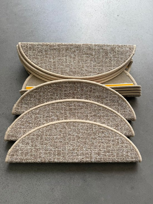 Cherchie Trapmatten Set – 15 stuks – Beige – 56x17x3,5 cm – Halfrond – Antislip Trapbescherming