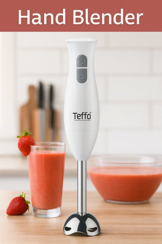 Teffo Staafmixer – 2 Snelheden | RVS Voet | Krachtige Handblender voor Soepen, Sauzen & Smoothies