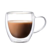 Cherchie - 8 stuks dubbelwandige glazen met oor - geschikt voor verschillende soorten koffie - Set van 8 ( 250 ml ) - Cherchie